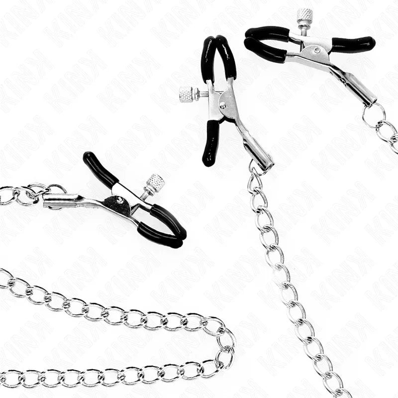 KINK - PINZAS PARA PEZONES Y CLÍTORIS CON CADENA 30 CM MODELO 2 - Nuvica