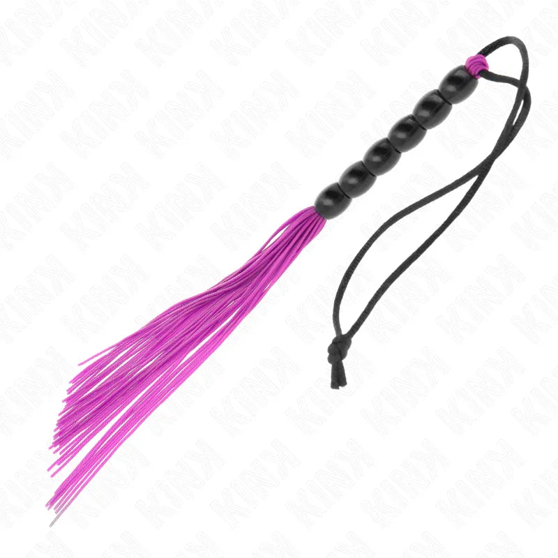 KINK - MINI LÁTIGO DE SILICONA CON AGARRE 6 BOLAS MORADO 26 CM - Nuvica