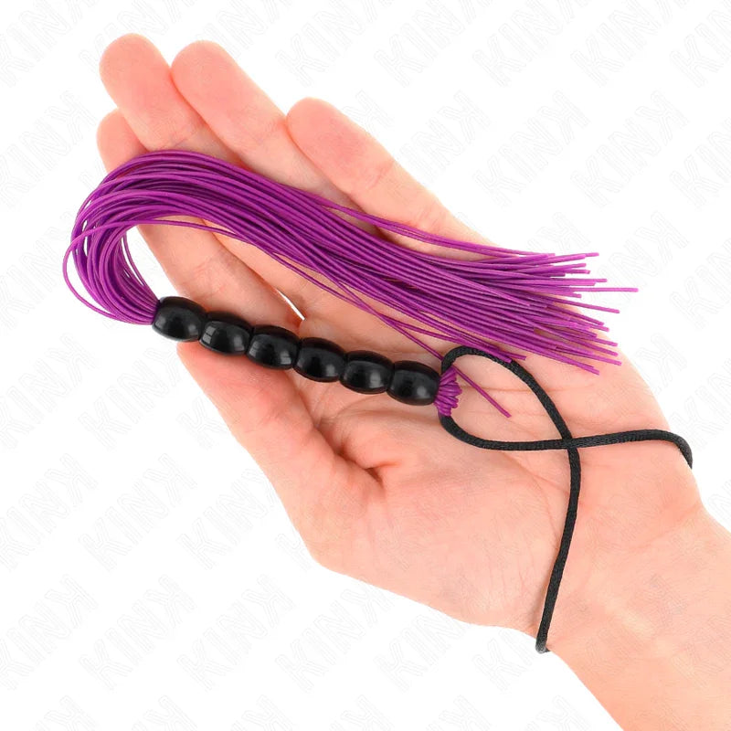 KINK - MINI LÁTIGO DE SILICONA CON AGARRE 6 BOLAS MORADO 26 CM - Nuvica