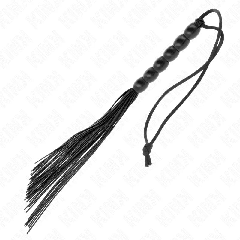 KINK - MINI LÁTIGO DE SILICONA CON AGARRE 6 BOLAS NEGRO 26 CM - Nuvica