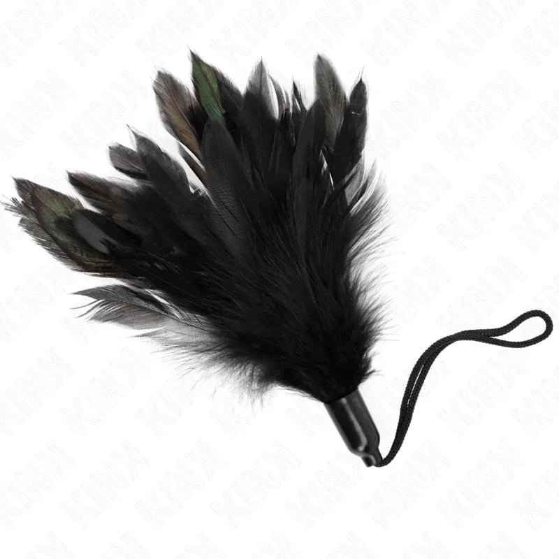 KINK - PLUMAS PARA COSQUILLAS CON MANGO DE CUERDA BASE DE PLÁSTICO 15 CM - Nuvica