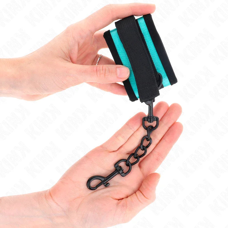 KINK - MUÑEQUERAS NEGRO-AZUL AJUSTABLE 18-32 CM X 5 CM - Nuvica
