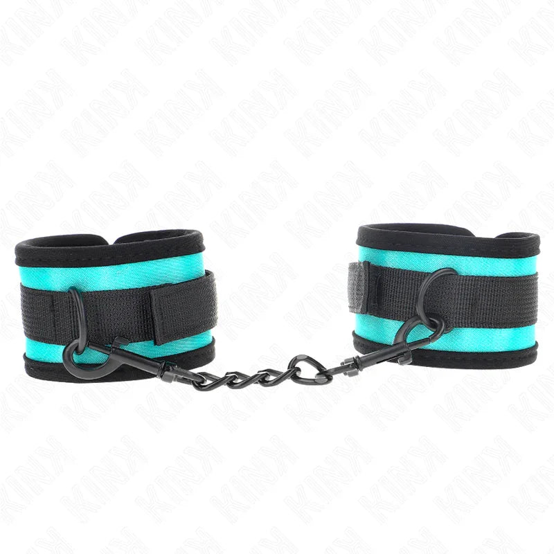 KINK - MUÑEQUERAS NEGRO-AZUL AJUSTABLE 18-32 CM X 5 CM - Nuvica