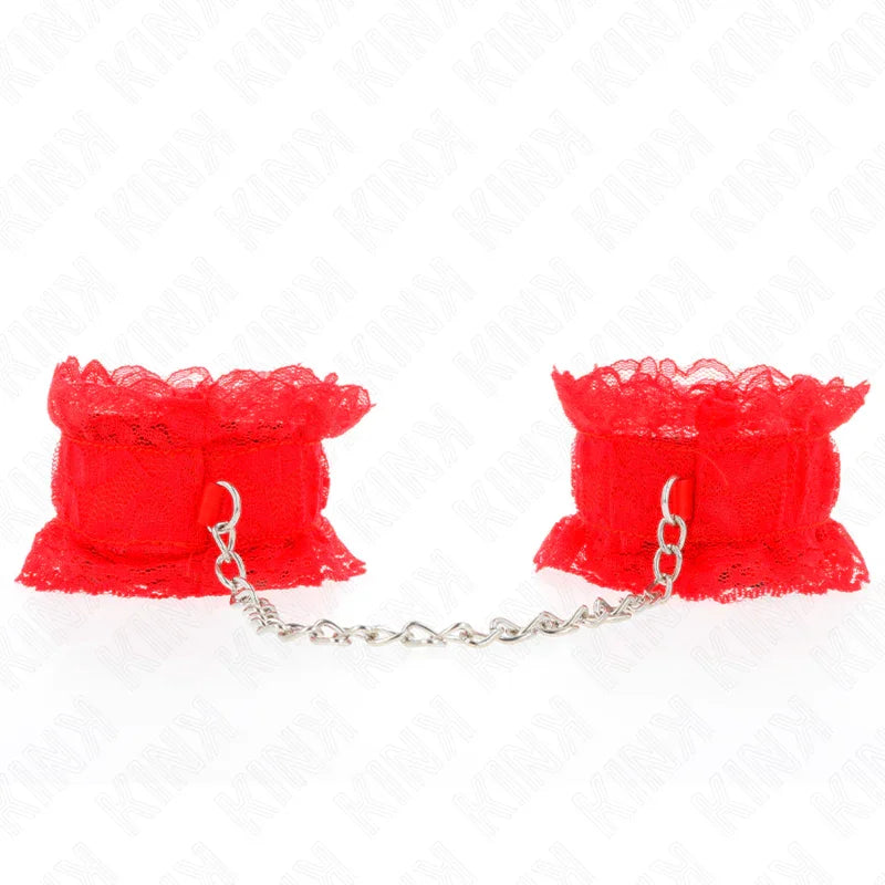 KINK - MUÑEQUERAS ELÁSTICAS DE ENCAJE ROJO - Nuvica