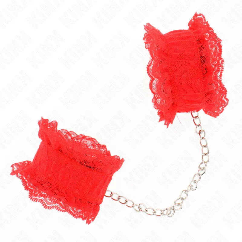 KINK - MUÑEQUERAS ELÁSTICAS DE ENCAJE ROJO - Nuvica