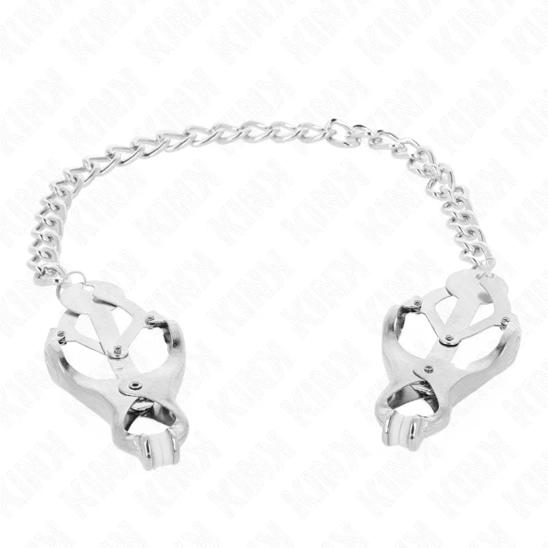 KINK - PINZAS PARA PEZONES ESTILO JAPONÉS CON CADENA PLATEADO 30 CM - Nuvica