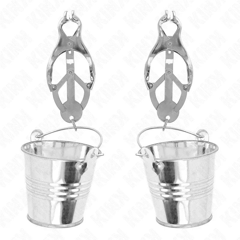 KINK - PINZAS PARA PEZONES ESTILO JAPONÉS CON CUBOS PLATEADO - Nuvica