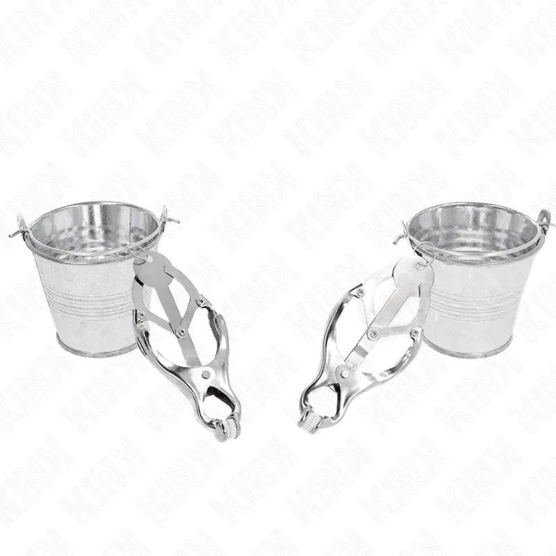 KINK - PINZAS PARA PEZONES ESTILO JAPONÉS CON CUBOS PLATEADO - Nuvica