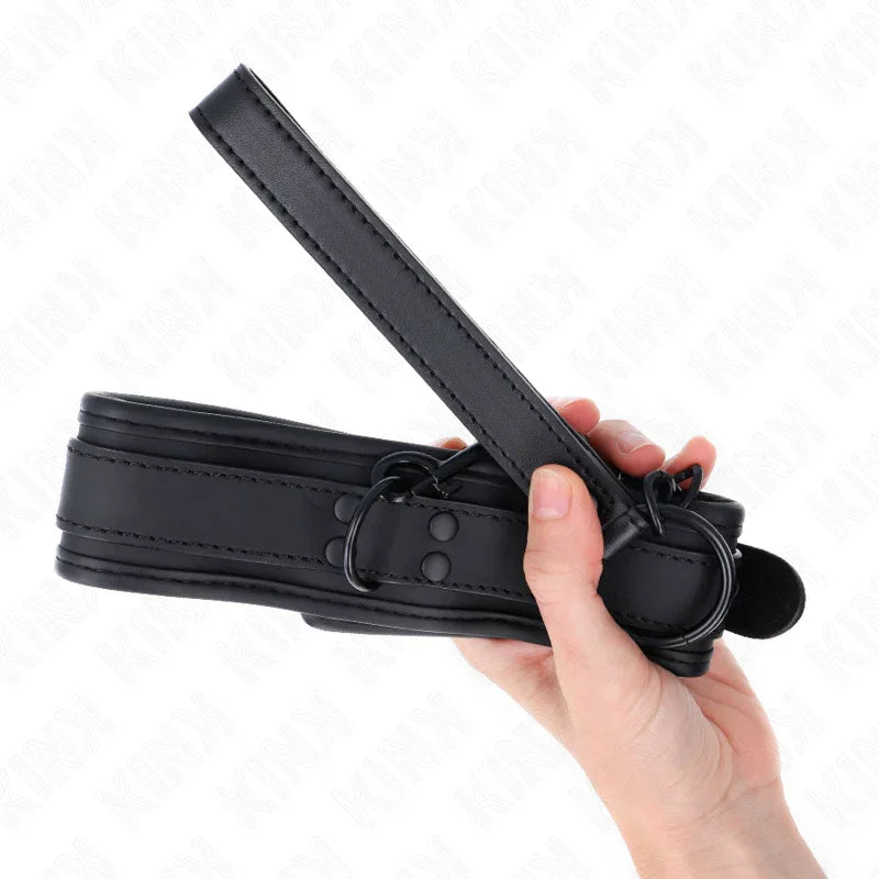 KINK - COLLAR CON CORREA 78 CM BONDAGE DE NEOPRENO MODELO 1 AJUSTABLE 37.5 X 49.5 CM - Nuvica
