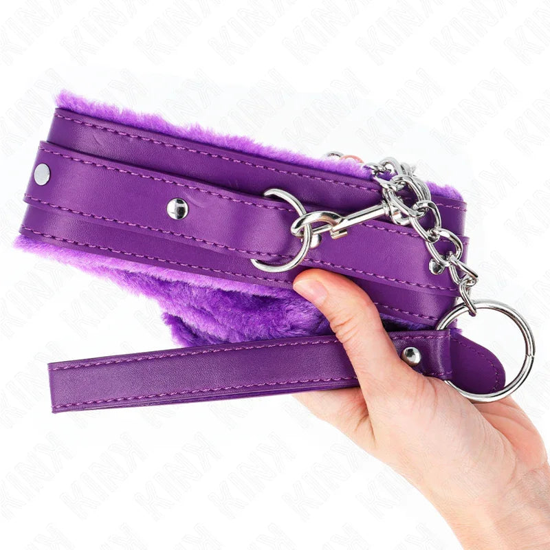 KINK - COLLAR CON CORREA 65 CM CON RESTRICCIONES MORADO AJUSTABLE 36-42 CM X 5.5 CM - Nuvica