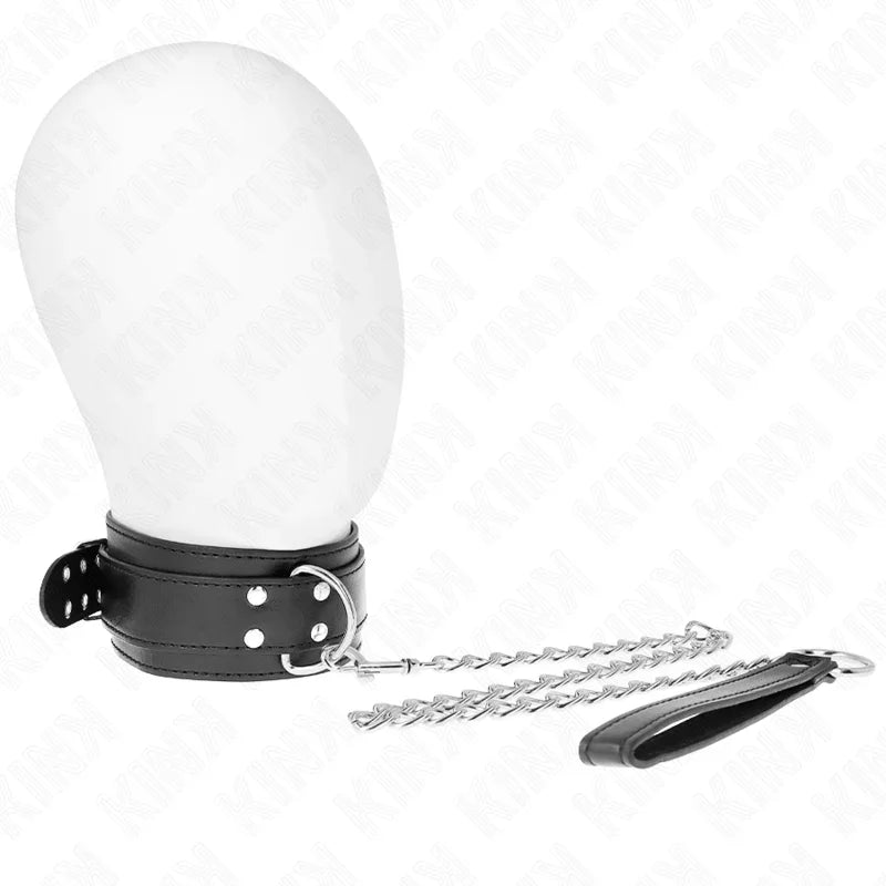 KINK - COLLAR CON CORREA 65 CM HEBILLAS PLATEADAS AJUSTABLE 33-46 CM X 5.5 CM - Nuvica