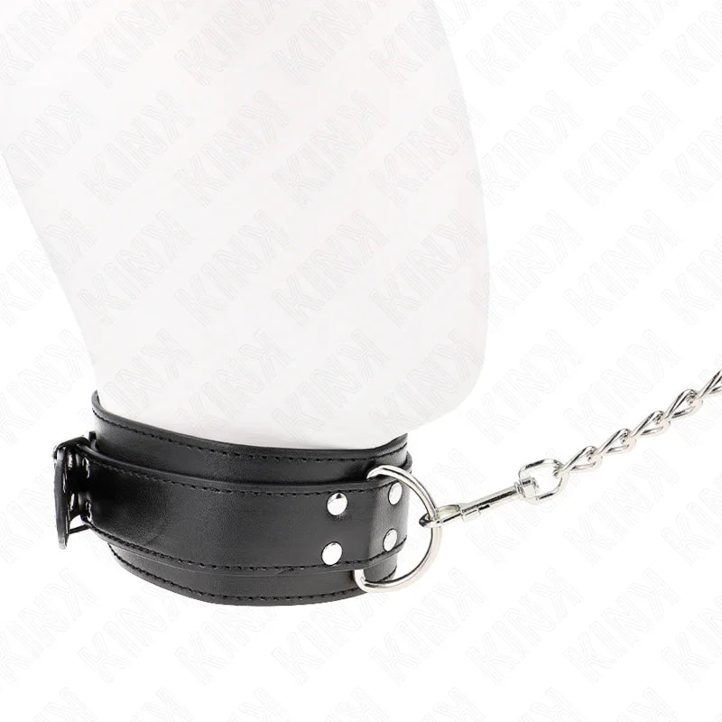 KINK - COLLAR CON CORREA 65 CM HEBILLAS PLATEADAS AJUSTABLE 33-46 CM X 5.5 CM - Nuvica