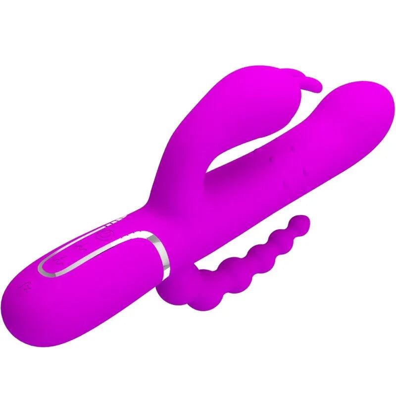 PRETTY LOVE - CAMMY TRIPLE VIBRADOR MULTIFUNCIÓN 4 EN 1 ROSA - Nuvica
