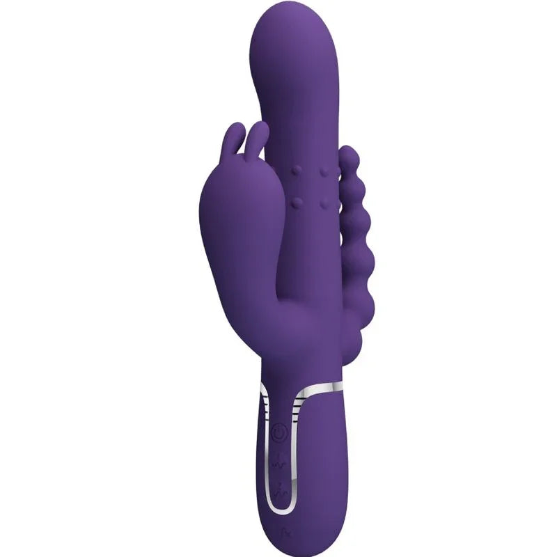 PRETTY LOVE - CAMMY TRIPLE VIBRADOR MULTIFUNCIÓN 4 EN 1 MORADO - Nuvica