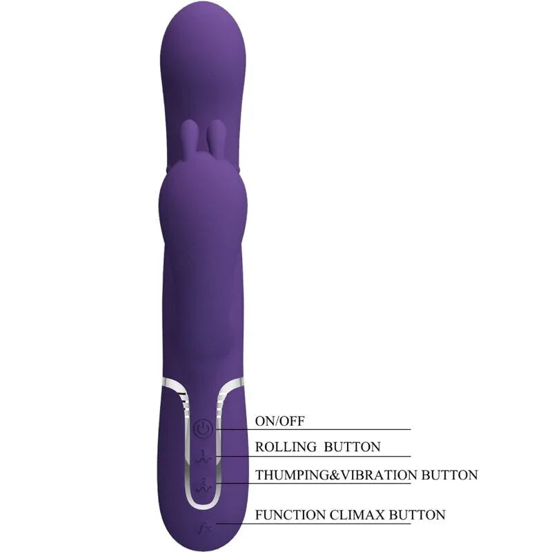 PRETTY LOVE - CAMMY TRIPLE VIBRADOR MULTIFUNCIÓN 4 EN 1 MORADO - Nuvica