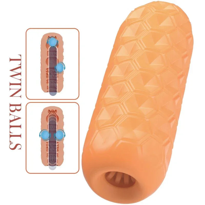 PRETTY LOVE - TWIN BALLS MASTURBADOR MASCULINO NARANJA - Nuvica