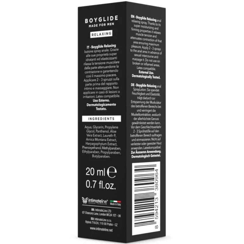 INTIMATELINE - BOYGLIDE ANAL RELAJANTE ANAL SPRAY 20 ML - Nuvica