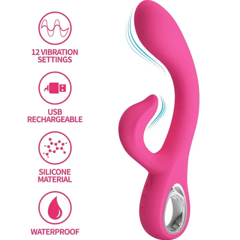 PRETTY LOVE - FRITZ VIBRADOR RABBIT 12 VIBRACIONES ROSA - Nuvica