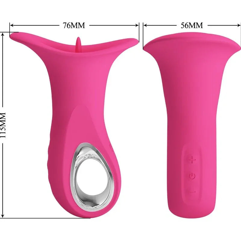 PRETTY LOVE - CLYDE VIBRADOR ORAL LENGUA VIBRADORA 12 VIBRACIONES ROSA - Nuvica