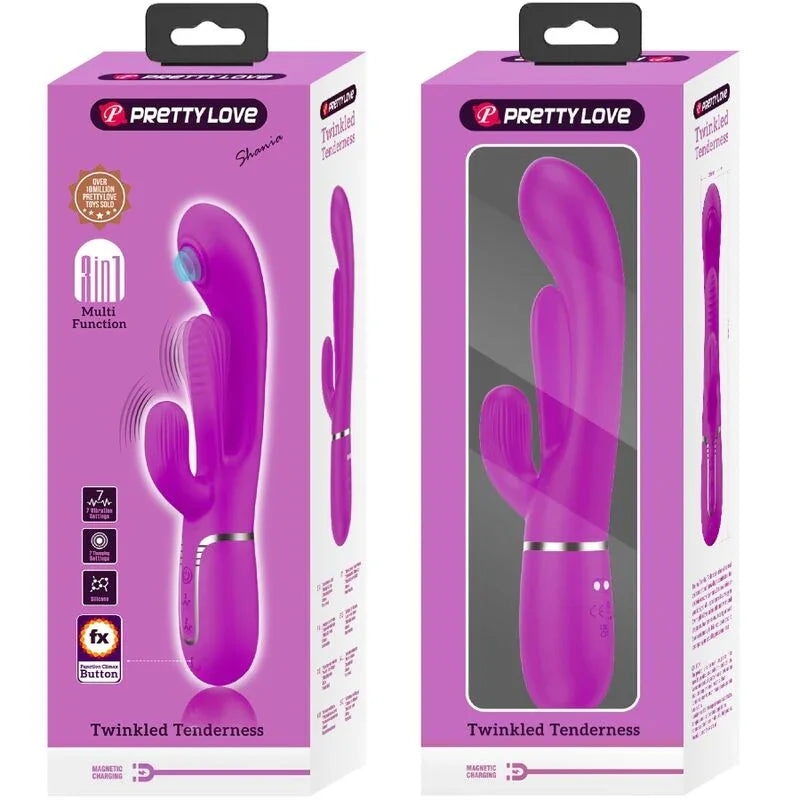 PRETTY LOVE - SHANIA TRIPLE VIBRADOR RABBIT MULTIFUNCIÓN ROSA - Nuvica