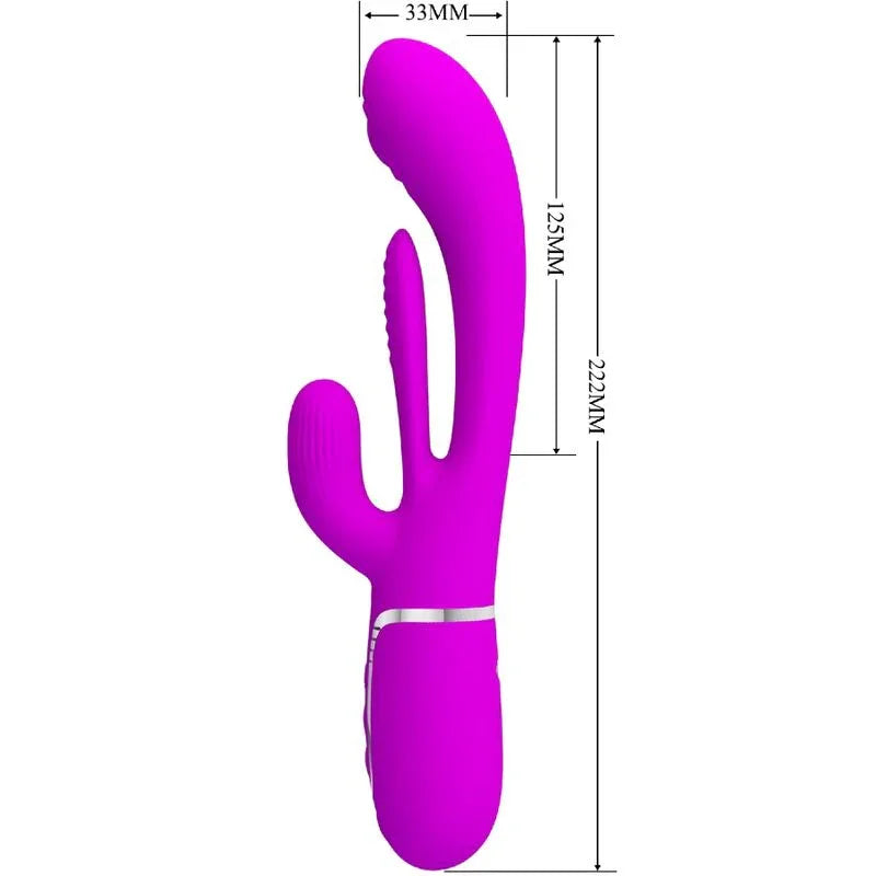 PRETTY LOVE - SHANIA TRIPLE VIBRADOR RABBIT MULTIFUNCIÓN ROSA - Nuvica