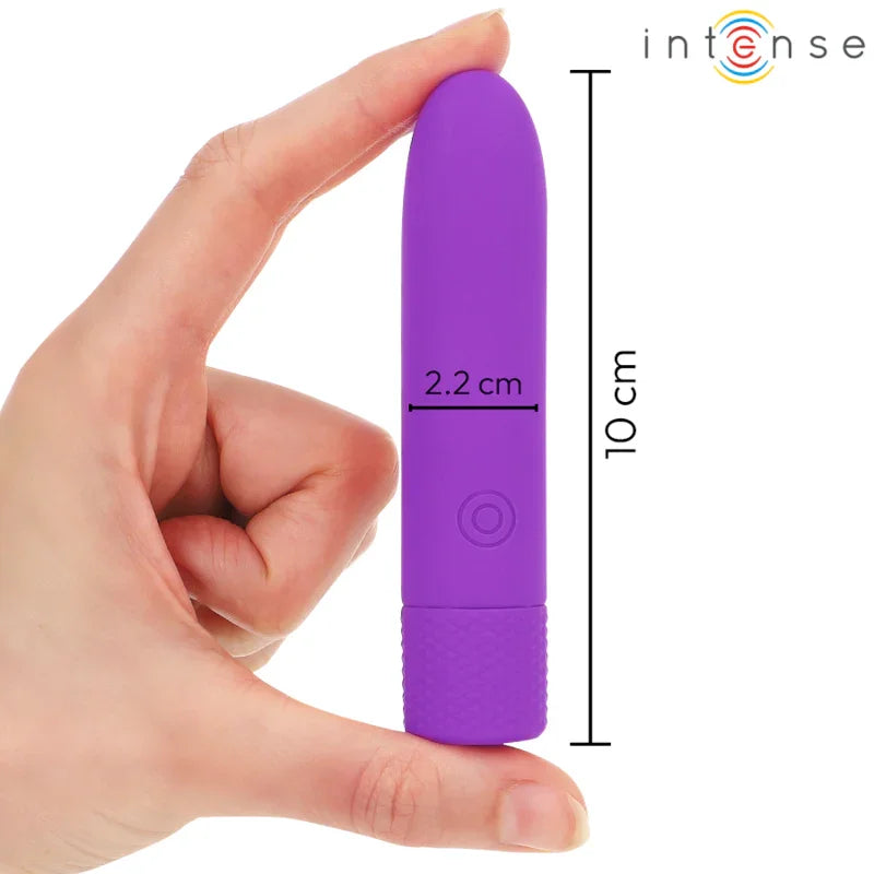 INTENSE - SYMONE BALA VIBRADORA RECARGABLE POR USB 8 VIBRACIONES MORADO 10 X 2.2 CM - Nuvica