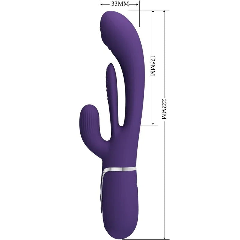 PRETTY LOVE - SHANIA TRIPLE VIBRADOR RABBIT MULTIFUNCIÓN MORADO - Nuvica