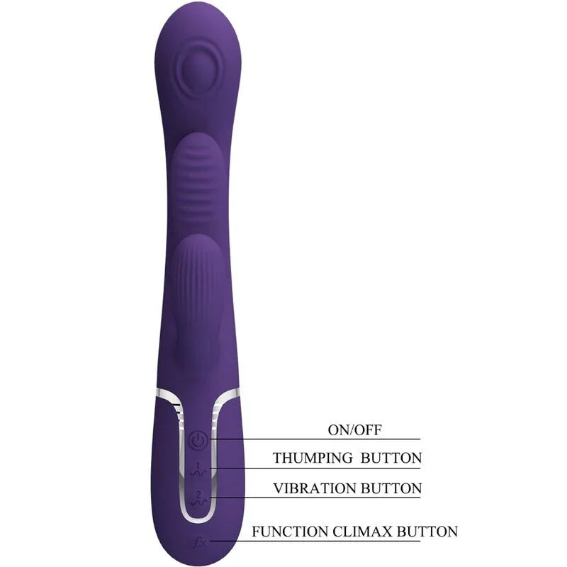 PRETTY LOVE - SHANIA TRIPLE VIBRADOR RABBIT MULTIFUNCIÓN MORADO - Nuvica