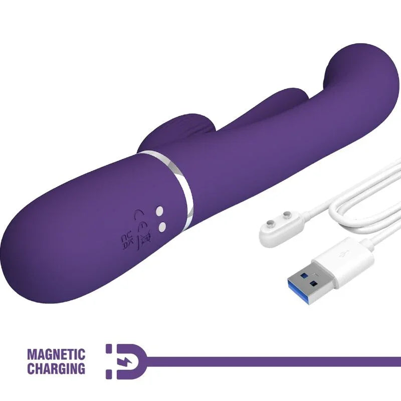 PRETTY LOVE - SHANIA TRIPLE VIBRADOR RABBIT MULTIFUNCIÓN MORADO - Nuvica