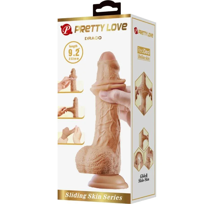 PRETTY LOVE - DRACO DILDO REALÍSTICO 23 CM NATURAL - Nuvica