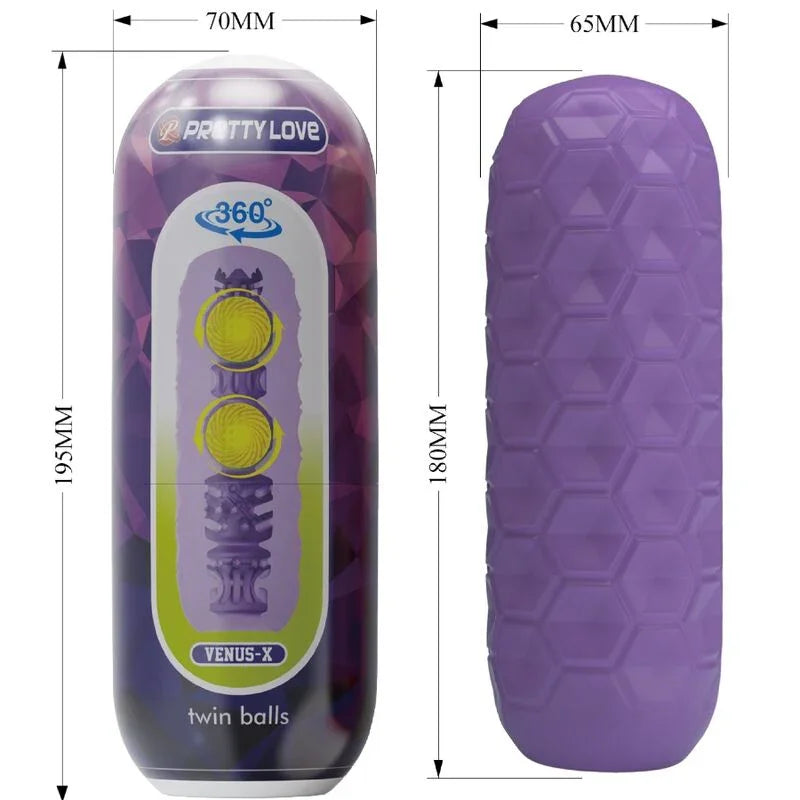 PRETTY LOVE - TWIN BALLS MASTURBADOR MASCULINO MORADO - Nuvica