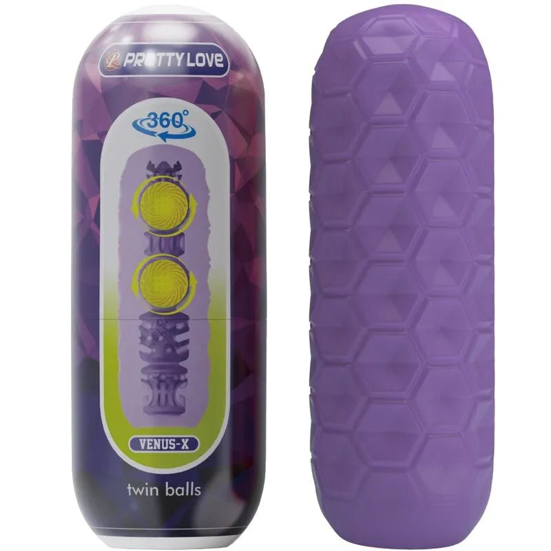 PRETTY LOVE - TWIN BALLS MASTURBADOR MASCULINO MORADO - Nuvica