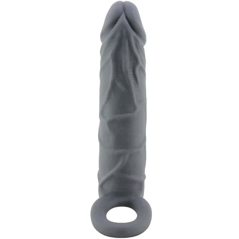 PRETTY LOVE - FUNDA DE PENE DE PIEL REALÍSTICA GRIS OSCURO - Nuvica