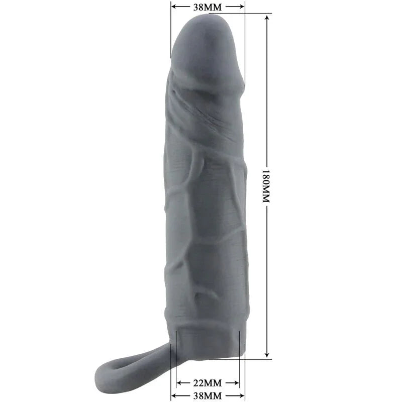 PRETTY LOVE - FUNDA DE PENE DE PIEL REALÍSTICA GRIS OSCURO - Nuvica