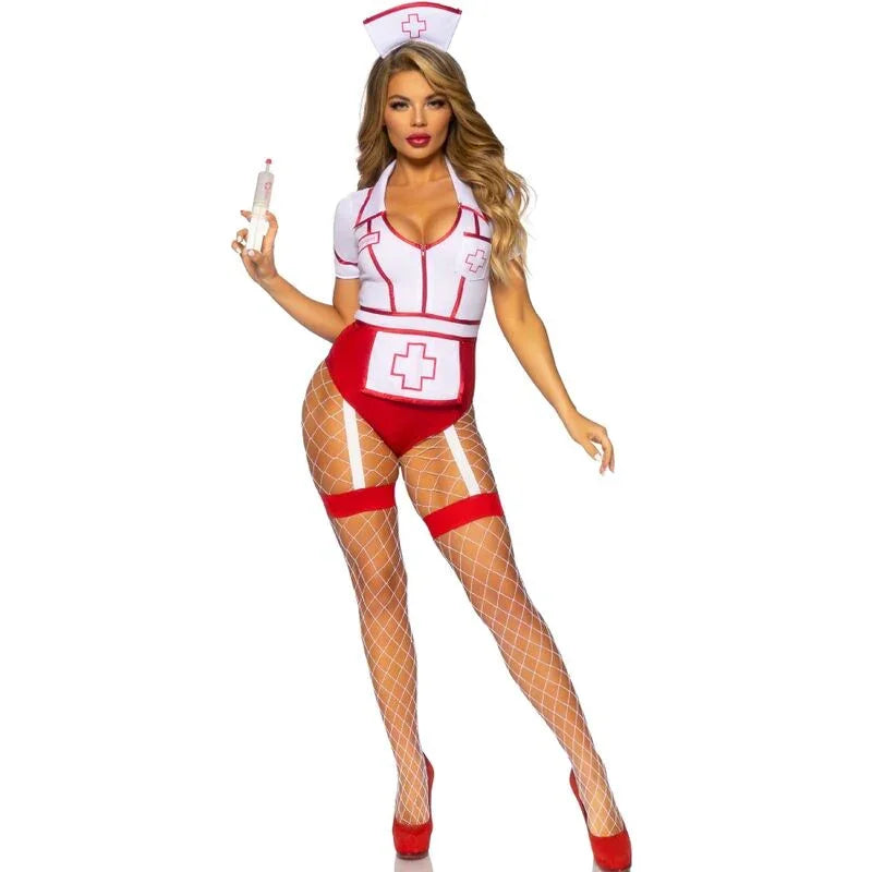 LEG AVENUE - DISFRAZ ENFERMERA SEXY ROJO/BLANCO M - Nuvica