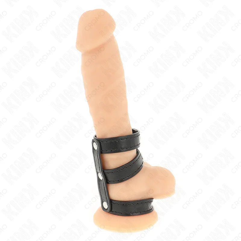 KINK - ANILLO PENE POLIPIEL TRIPLE CON CIERRE A PRESIÓN - Nuvica