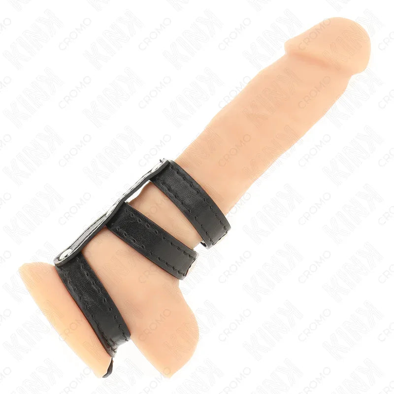 KINK - ANILLO PENE POLIPIEL TRIPLE CON CIERRE A PRESIÓN - Nuvica