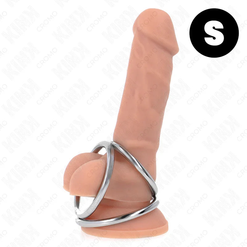 KINK - ANILLO PENE TRIPLE METAL CROMADO 3.2 CM A 4.5 CM - Nuvica