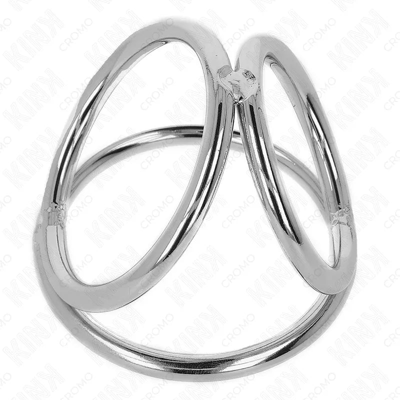 KINK - ANILLO PENE TRIPLE METAL CROMADO 3.2 CM A 4.5 CM - Nuvica