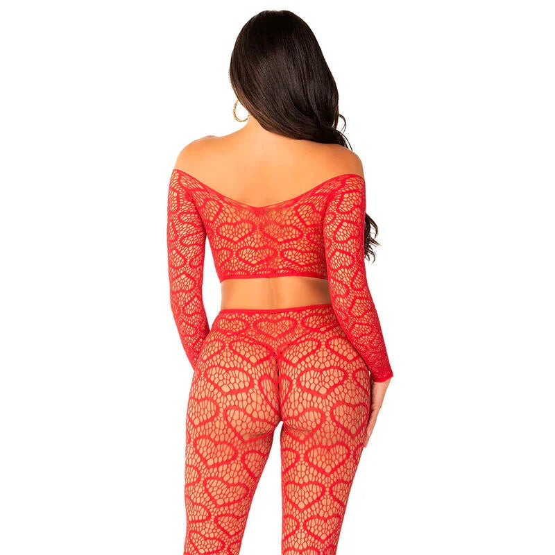 LEG AVENUE - CROP TOP + MEDIAS ROJO TALLA ÚNICA - Nuvica