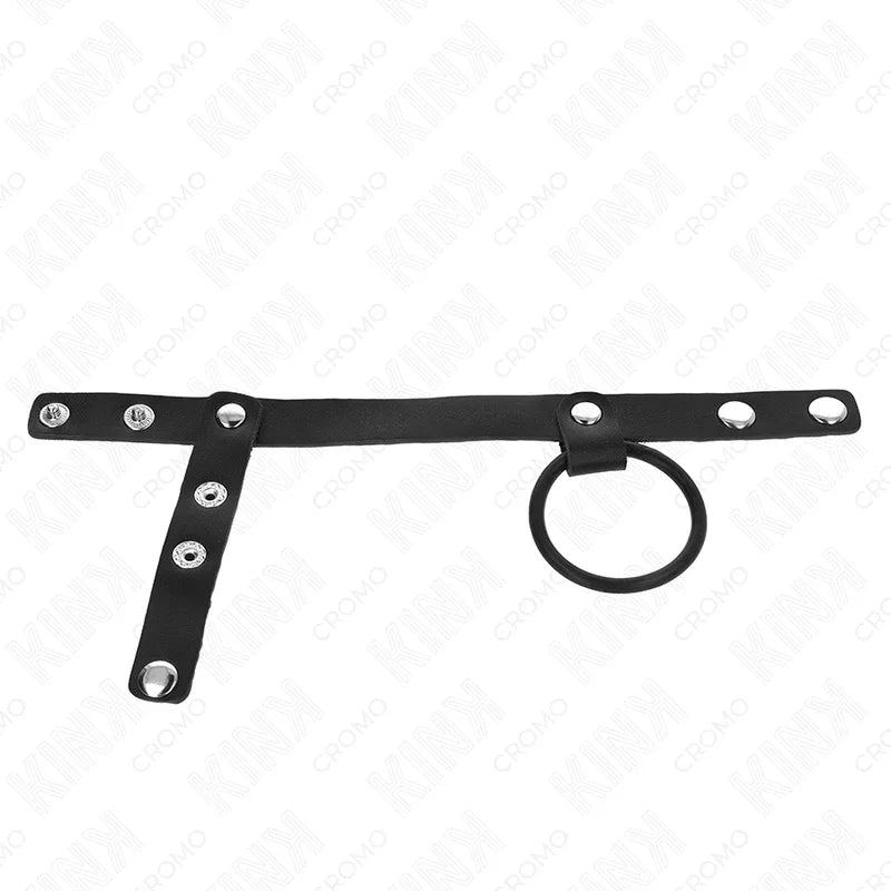 KINK - ANILLO PENE SILICONA 3.8 CM CON DIVISOR DE BOLAS Y CORREA DE CUERO 22 X 1.5 CM - Nuvica