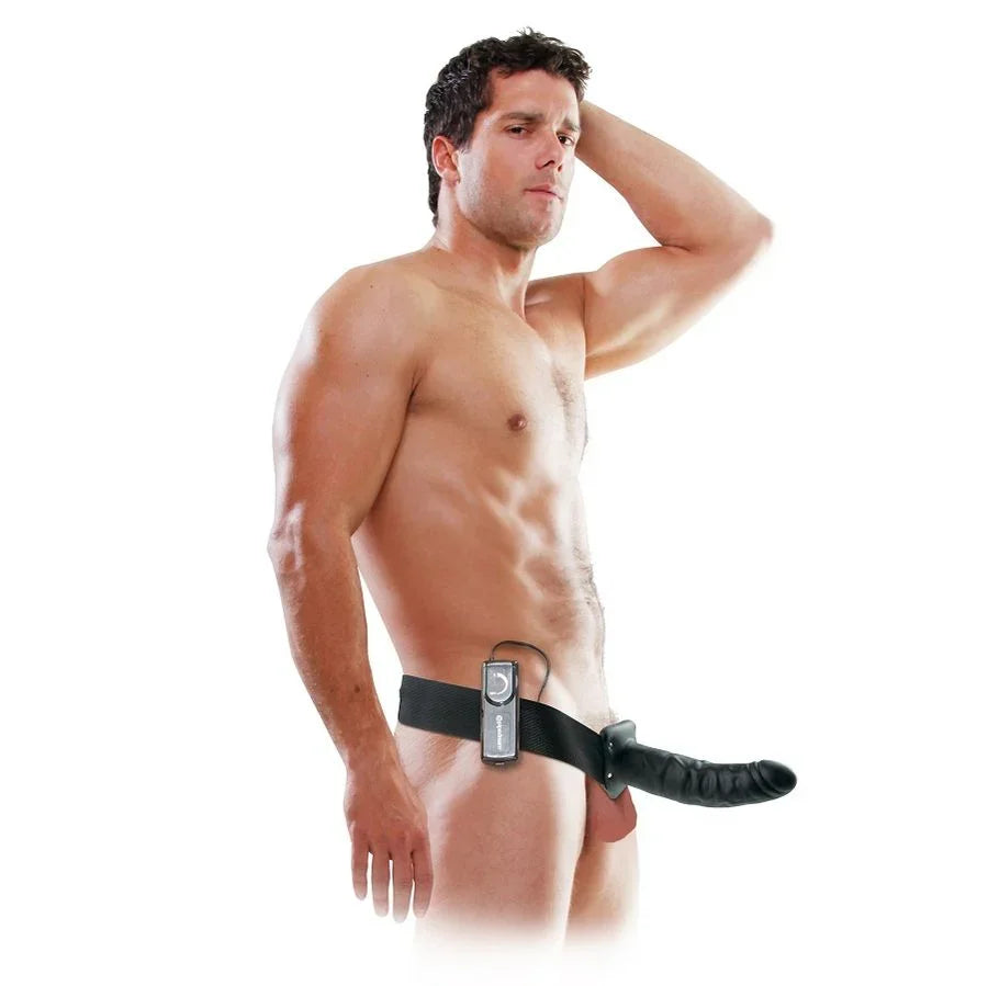 FETISH FANTASY SERIES - ARNÉS VIBRADOR HUECO 19 CM NEGRO - Nuvica