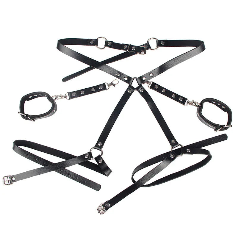 SUBBLIME - 953690 ESPOSAS CON CINTURÓN BONDAGE NEGRO TALLA ÚNICA - Nuvica