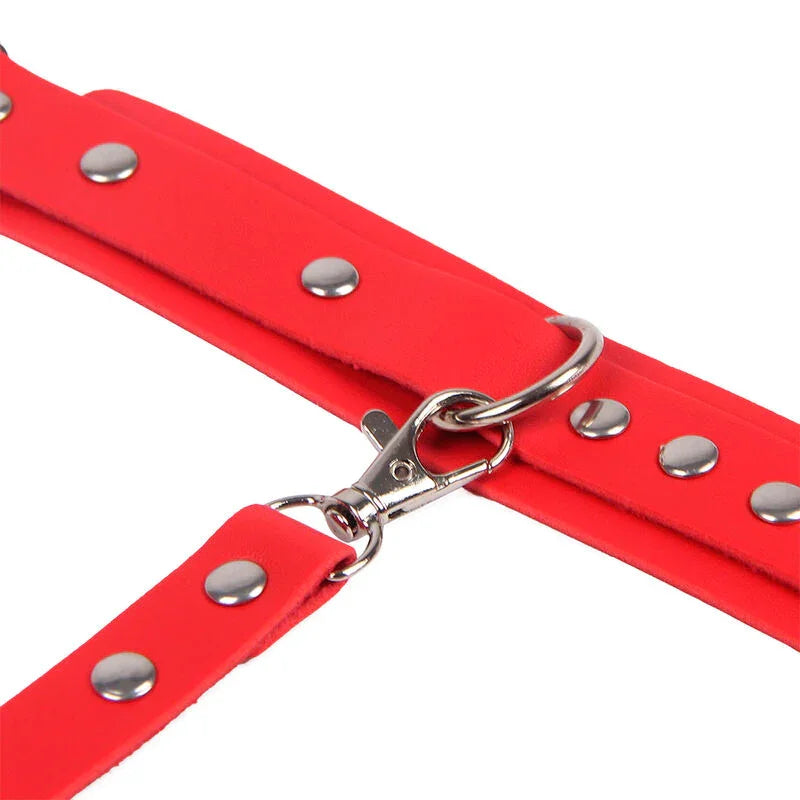 SUBBLIME - 953706 ESPOSAS CON CINTURÓN BONDAGE ROJO TALLA ÚNICA - Nuvica