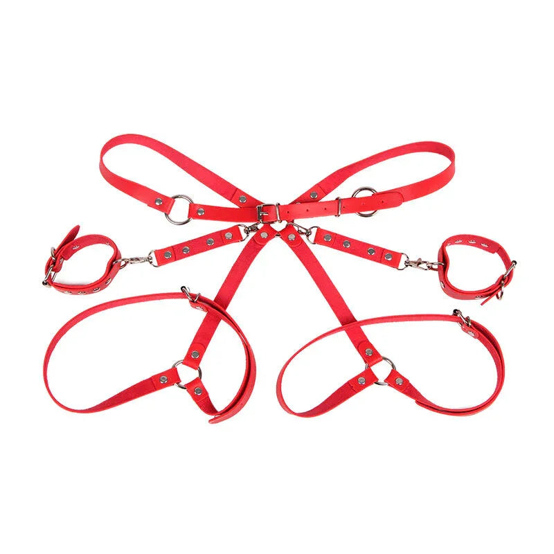 SUBBLIME - 953706 ESPOSAS CON CINTURÓN BONDAGE ROJO TALLA ÚNICA - Nuvica