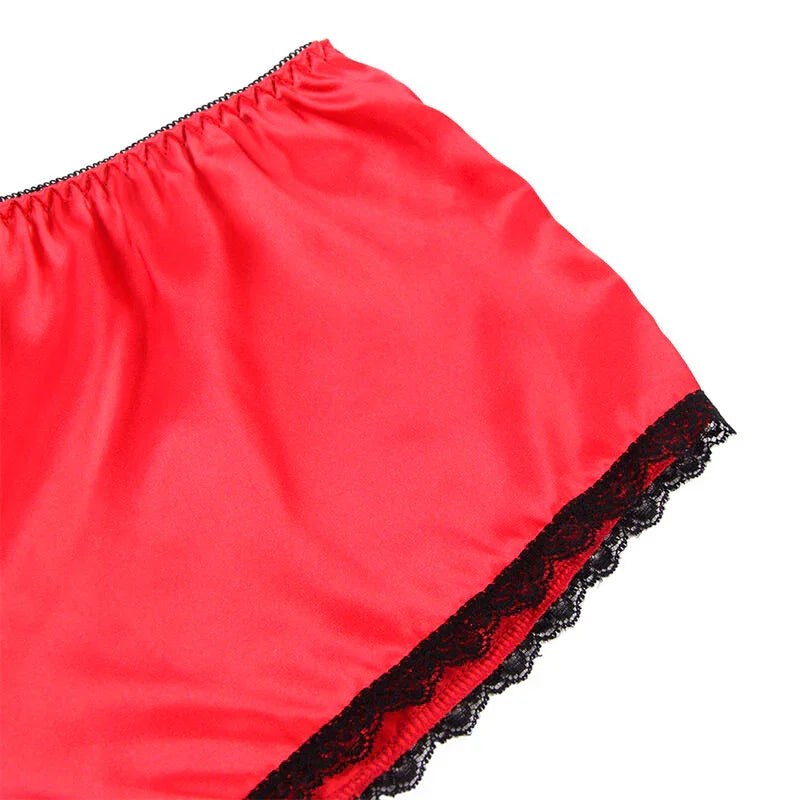 SUBBLIME - 953904 SET 3 PIEZAS ENCAJE Y SATEN ROJO L/XL - Nuvica
