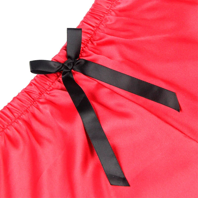 SUBBLIME - 953966 PIJAMA SEXY SATEN Y ENCAJE NEGRO/ROJO L/XL - Nuvica