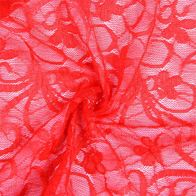 SUBBLIME - 954208 BABYDOLL DE ENCAJE CON TIRANTES AJUSTABLES ROJO S/M - Nuvica