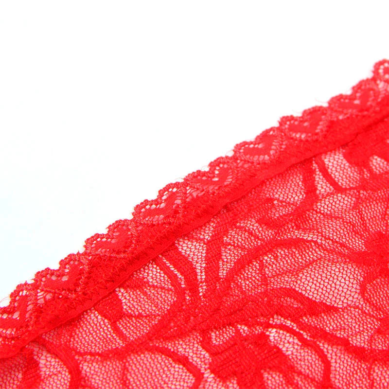 SUBBLIME - 954208 BABYDOLL DE ENCAJE CON TIRANTES AJUSTABLES ROJO S/M - Nuvica