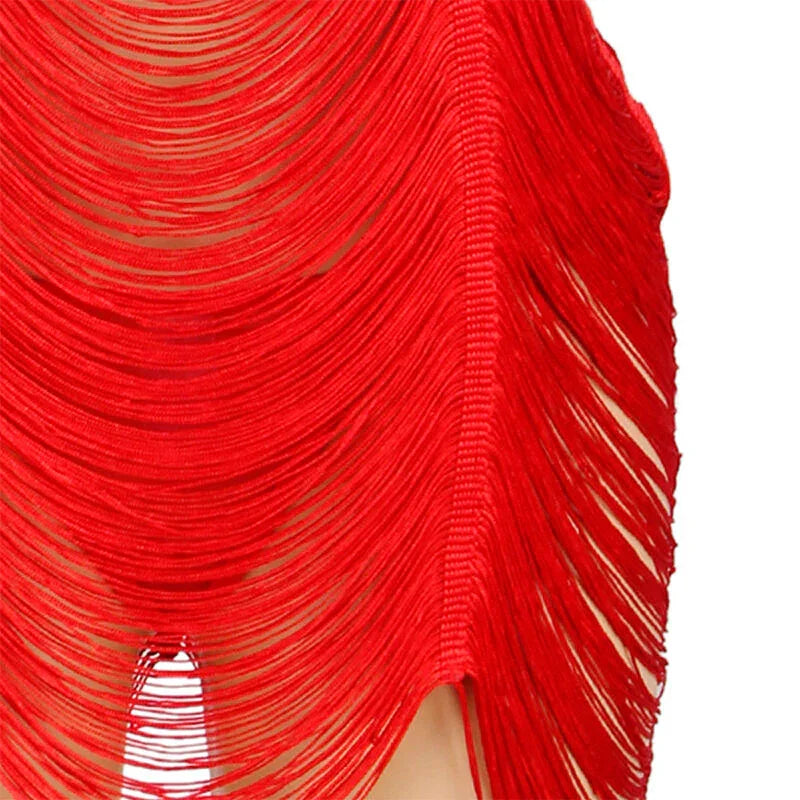SUBBLIME - 954246 VESTIDO DE FLECOS + TANGA ROJO S/M - Nuvica